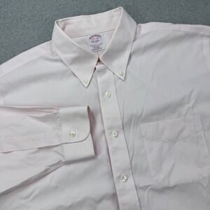 Brooks Brothers 1818 Dress Shirt Mens 17.5-34 (XLT) Pink Trad Fit Non Iron *FLAW